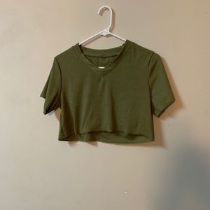 Army Green Crop Top